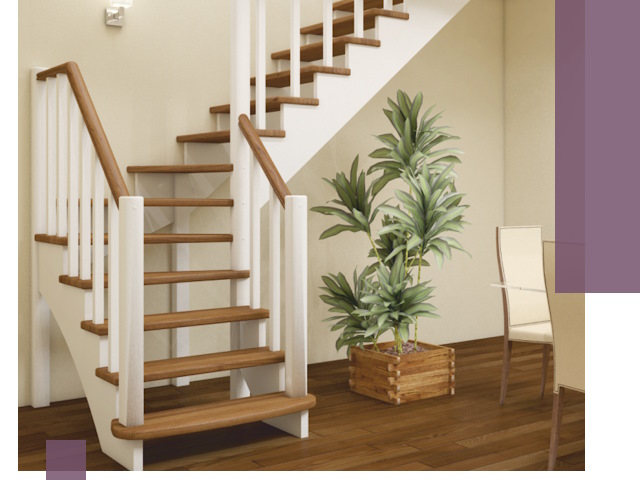 Г-образные лестницы под ключ в Тюмени — изготовление и монтаж