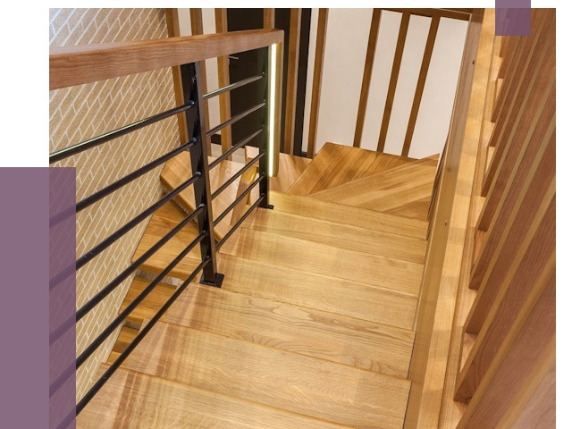 Лестницы из ясеня в Тюмени под ключ от 10003 руб. 