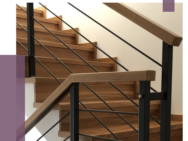Обшивка металлической лестницы деревом в Тюмени от 4338 руб.