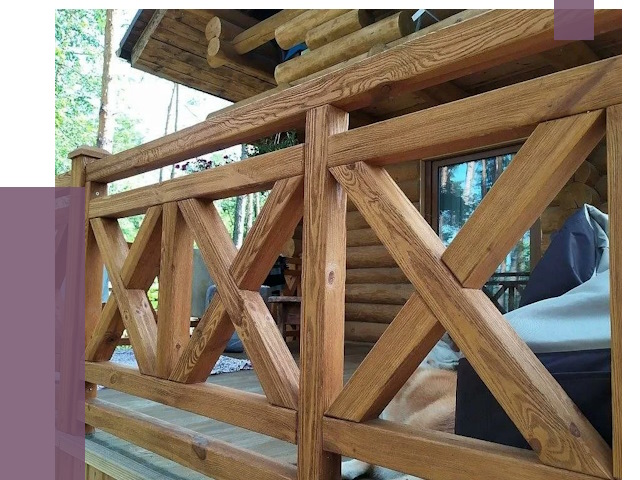 Деревянные перила под ключ в Тюмени от 7655 руб. 