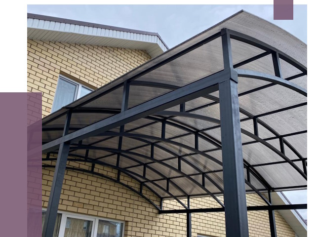 Монтаж козырьков в Тюмени от 11483 руб. | ПРОЛЁТ-Тюм