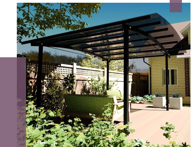 Навесы для террасы в Тюмени от 13014 руб. под ключ | ПРОЛЁТ-Тюм