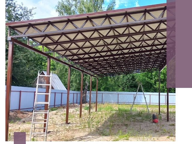 Односкатные навесы под ключ в Тюмени — изготовление и монтаж