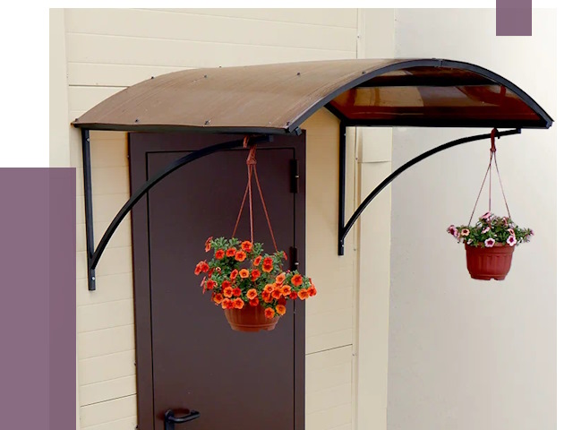 Козырьки над входом в Тюмени от 14800 руб.  | ПРОЛЁТ-Тюм