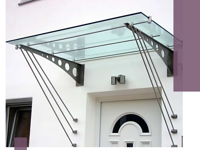 Козырьки над входом под ключ в Тюмени — изготовление и монтаж