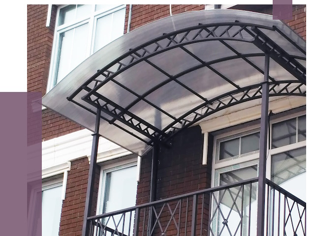 Козырьки над балконом в Тюмени от 8625 руб.  | ПРОЛЁТ-Тюм