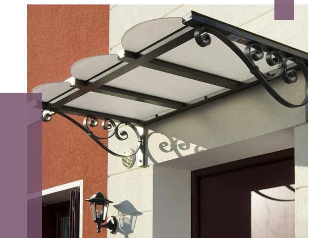 Односкатные козырьки в Тюмени от 8370 руб.  | ПРОЛЁТ-Тюм