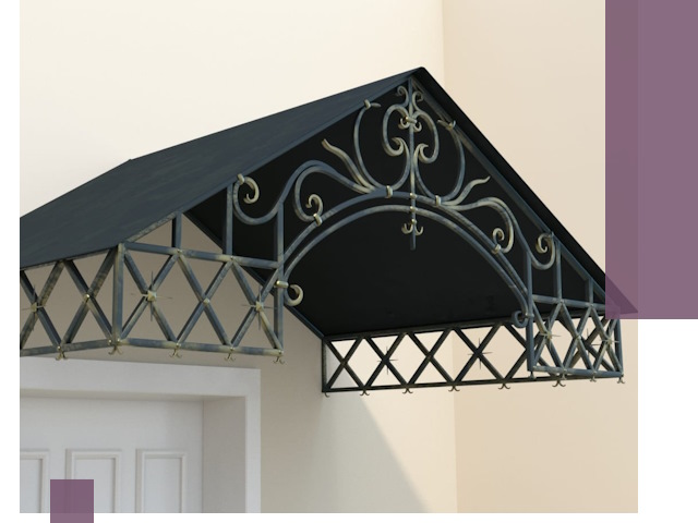 Двускатные металлические козырьки под ключ в Тюмени